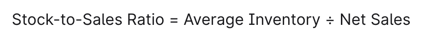 Stock-to-Sales Ratio formula