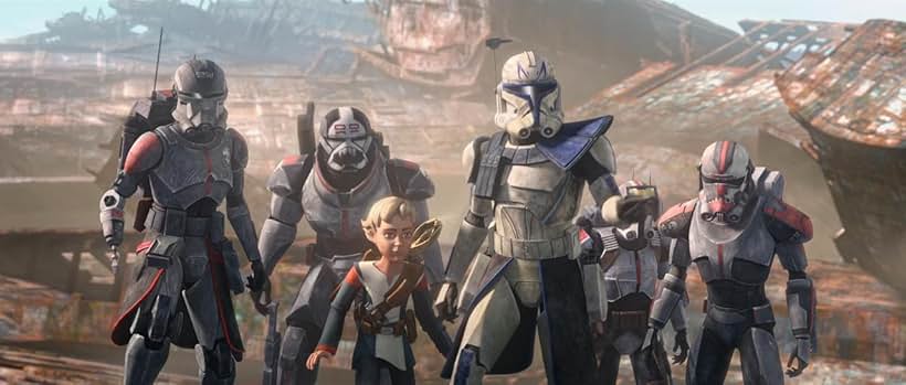 The Bad Batch alongisde Captain Rex from The Clone Wars