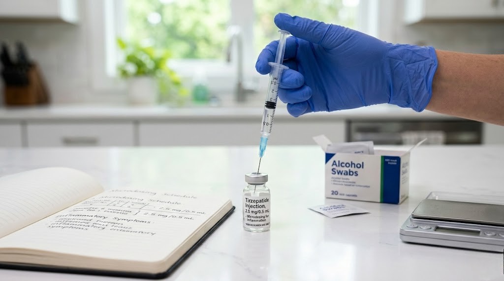 Microdosing tirzepatide for inflammation