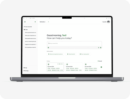Macbook displaying SaaS AI product screen