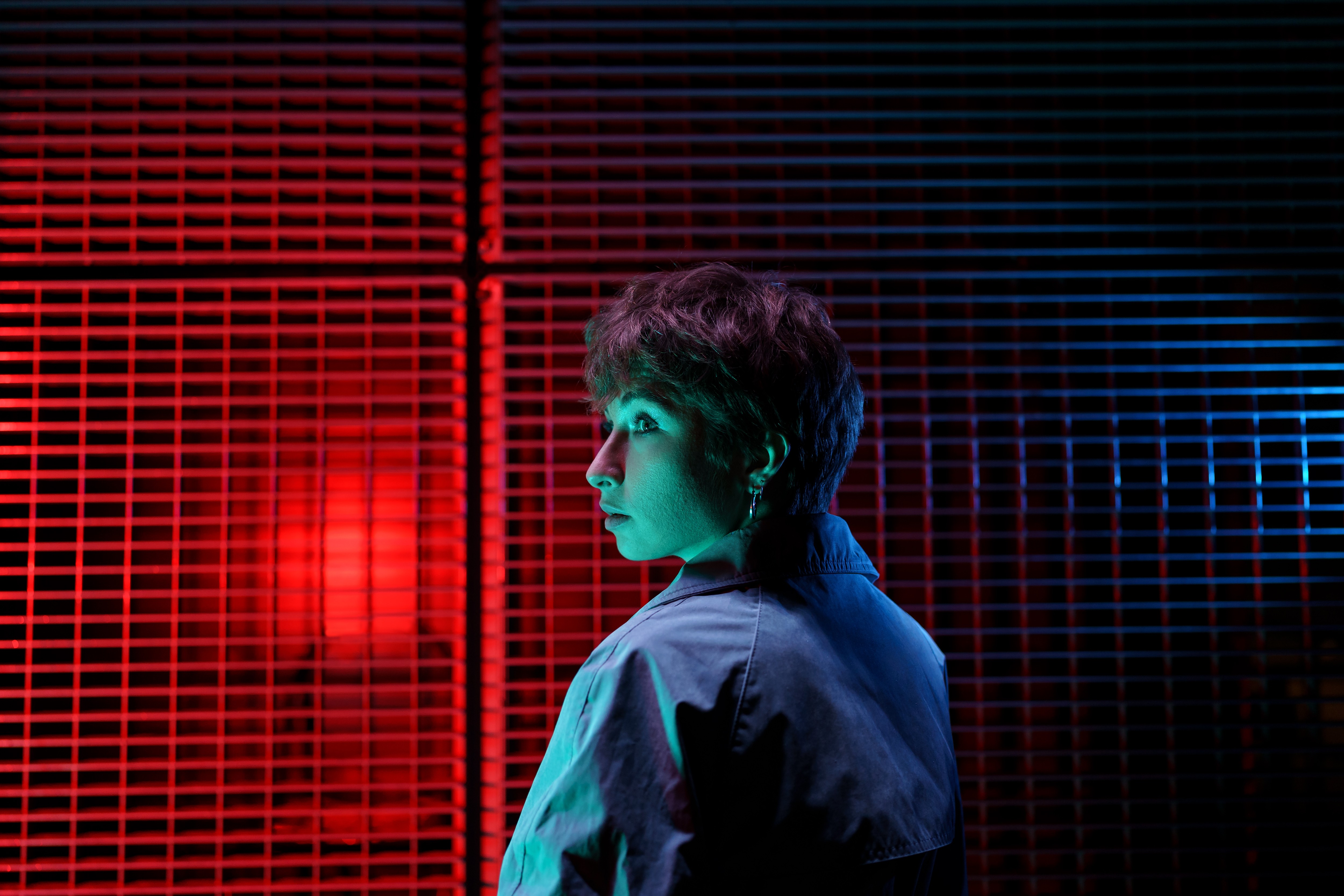 Woman in the dark