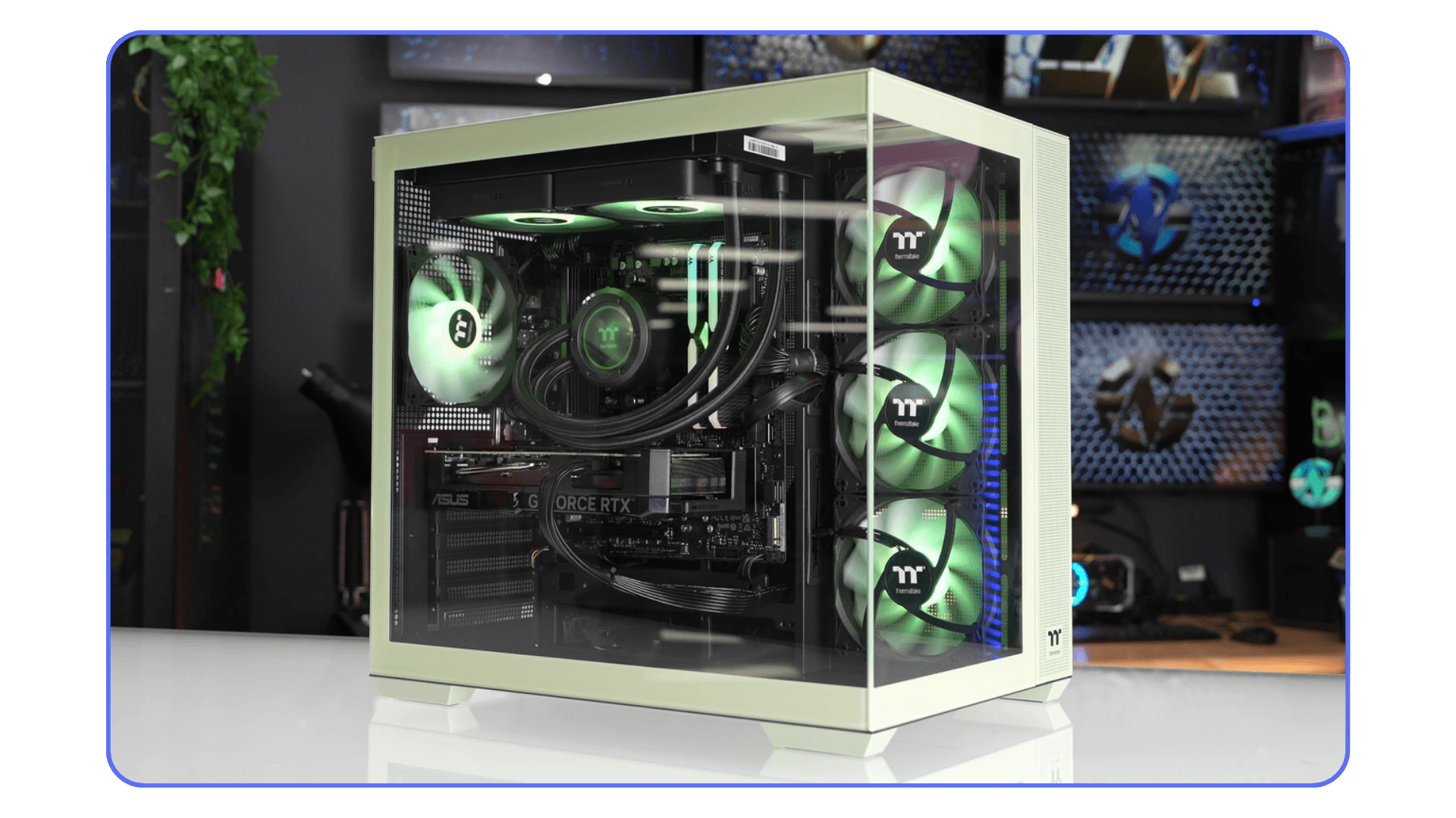 Custom-built Blender workstation with liquid cooling, RTX GPU, and high airflow case
