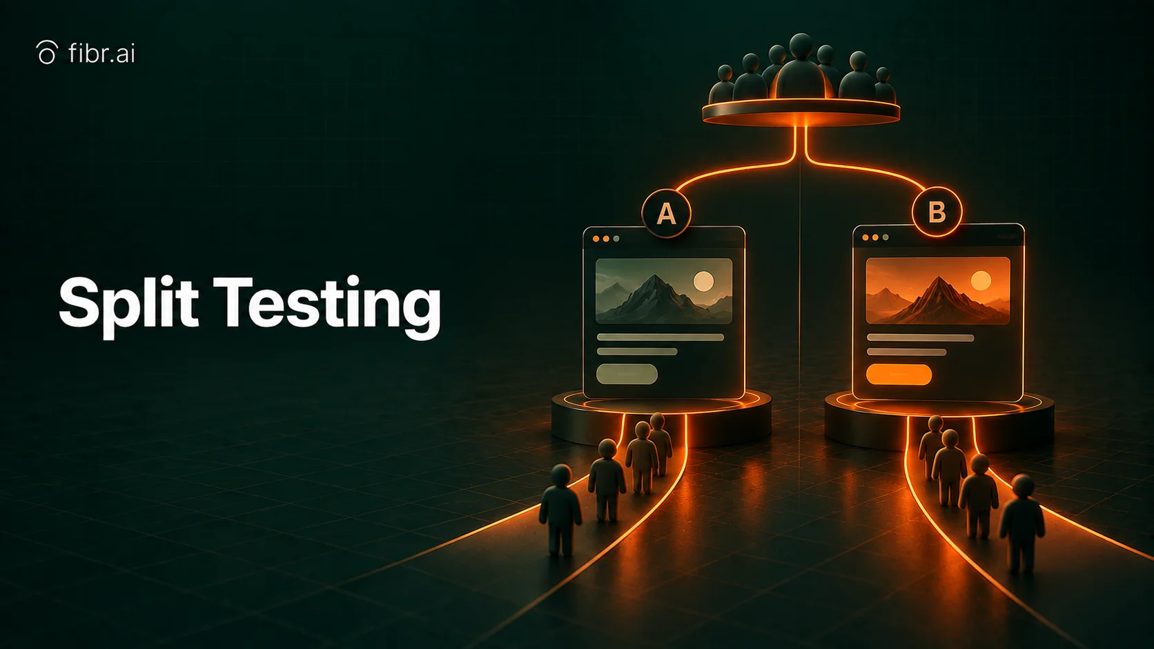 Split testing with traffic divided between A/B variants.