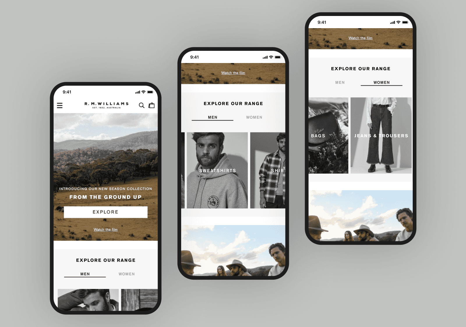 A collection of mobile screens with different concepts