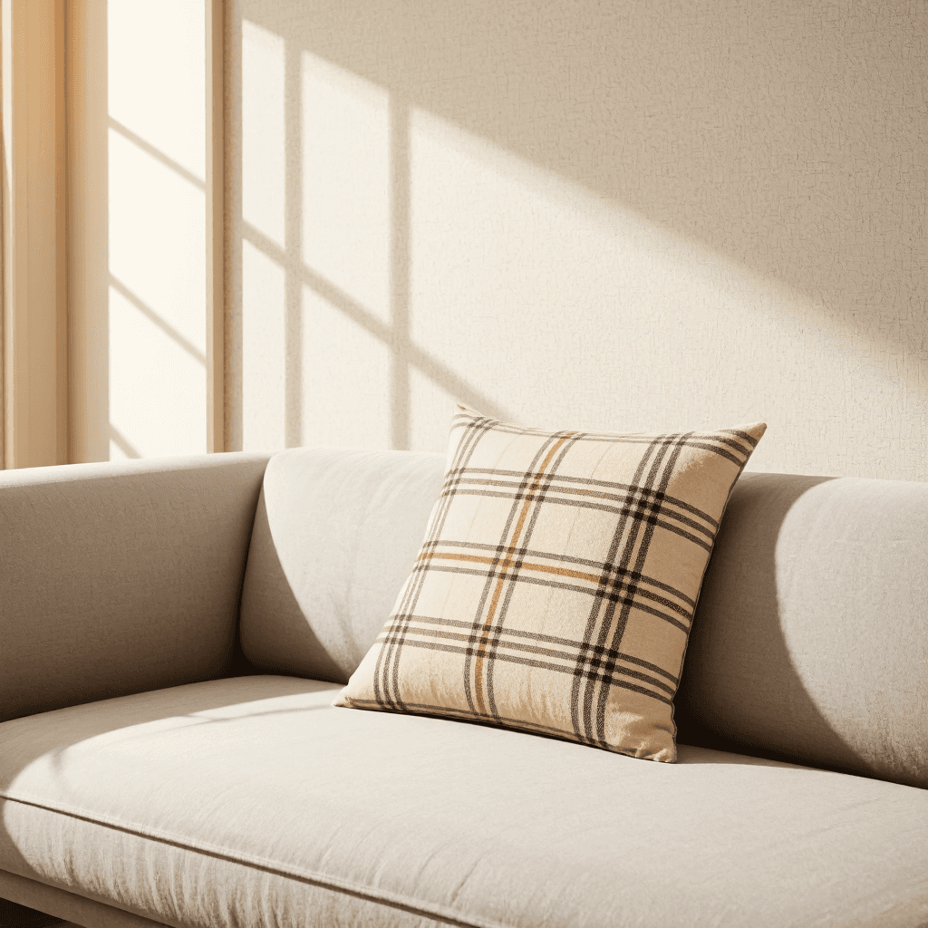 product photography of a patterned fabric square used for home decor or fashion