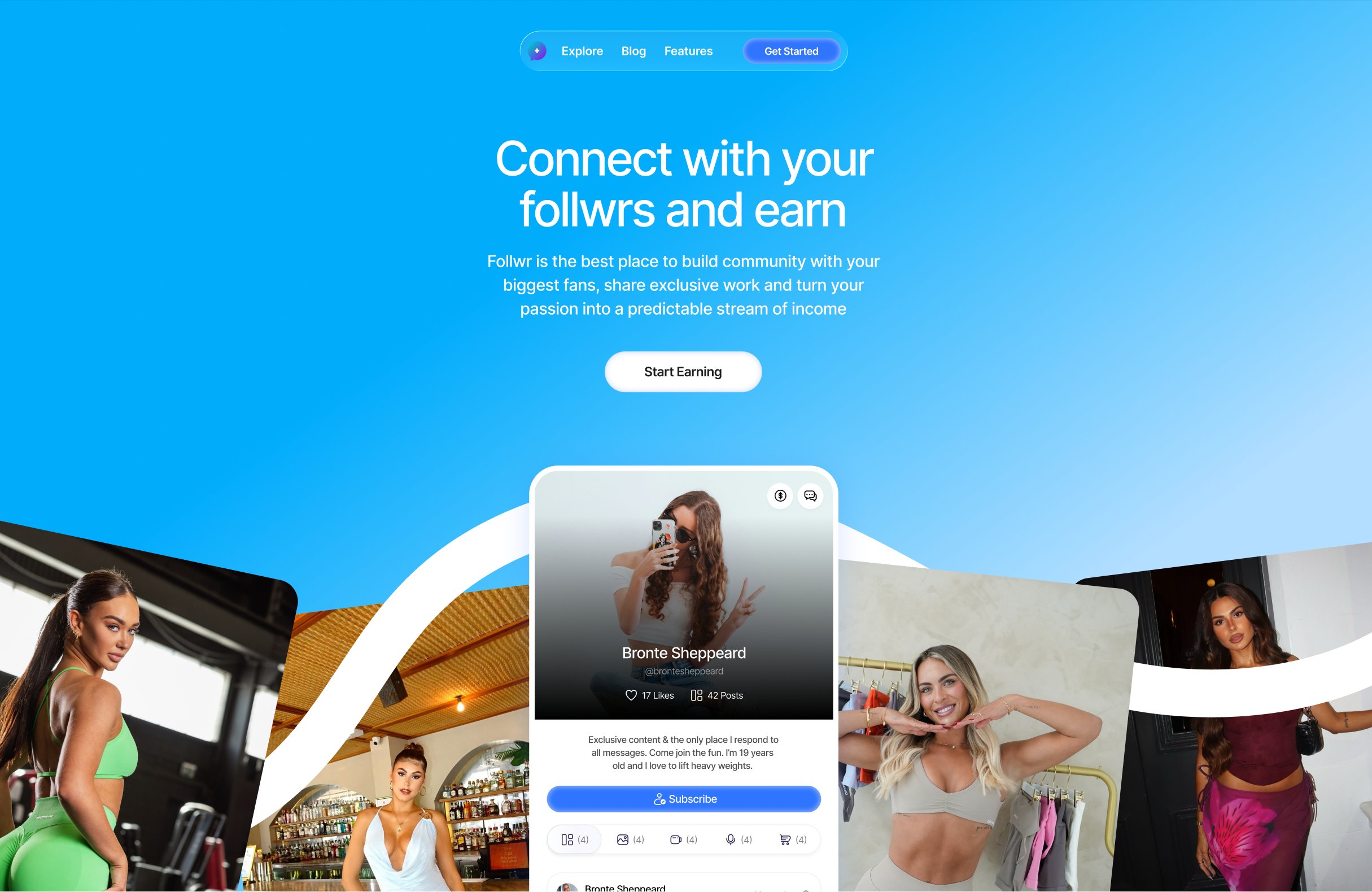 Minimal monochrome product website layout featuring TOPBUD earbuds with clean editorial design