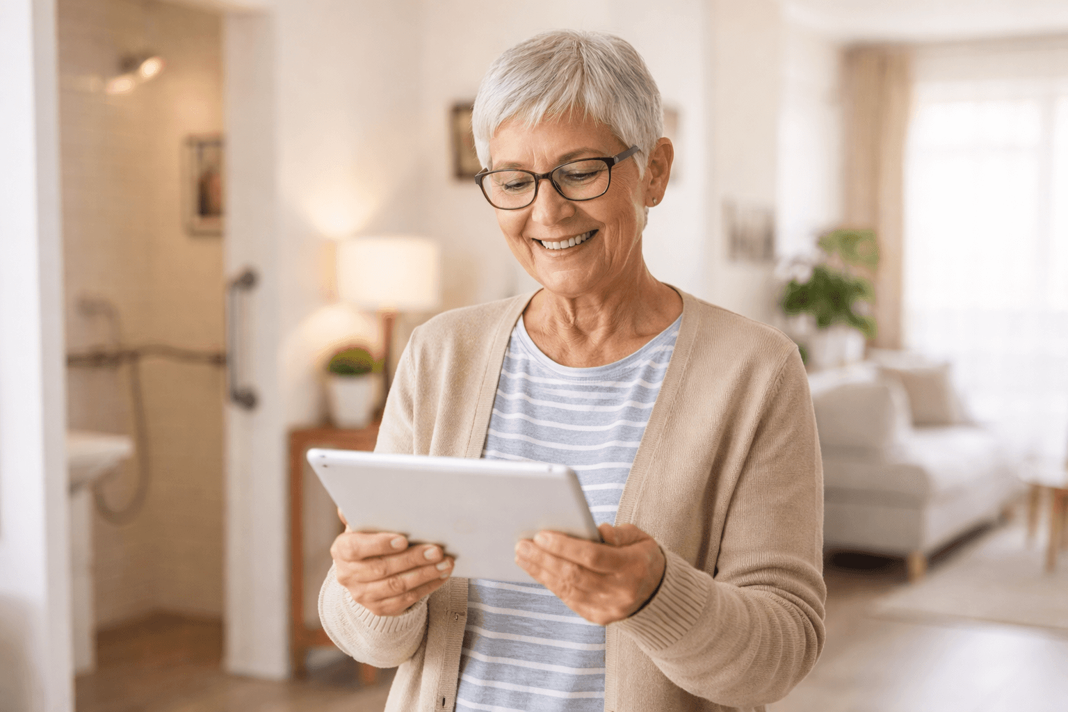 A flowing, abstract form with smooth, wavy textures is depicted, featuring a gradient of soft green and fiery orange hues, set against a muted brown background.