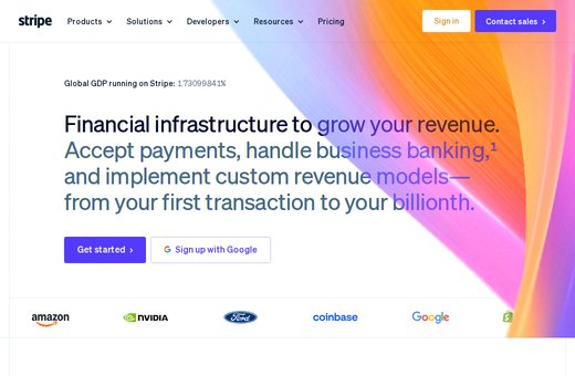 Stripe website preview
