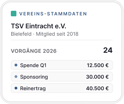 mykori Vereinsstammdaten – digitale Verwaltung von Partnerorganisationen und Vereinen
