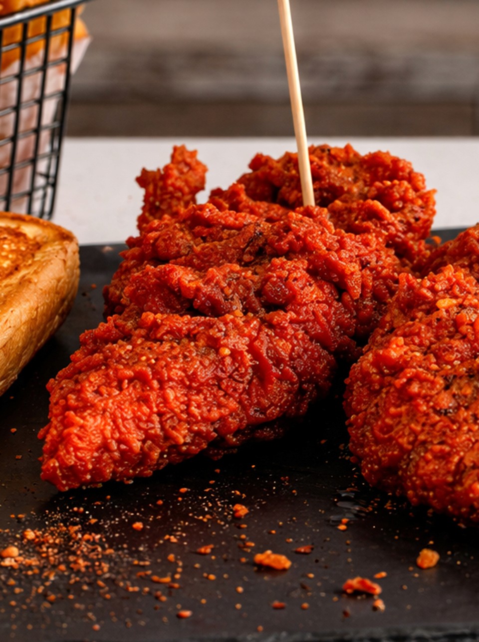 A beautifully arranged table with various dishes, fruits, and wine, evoking a warm dining atmosphere.