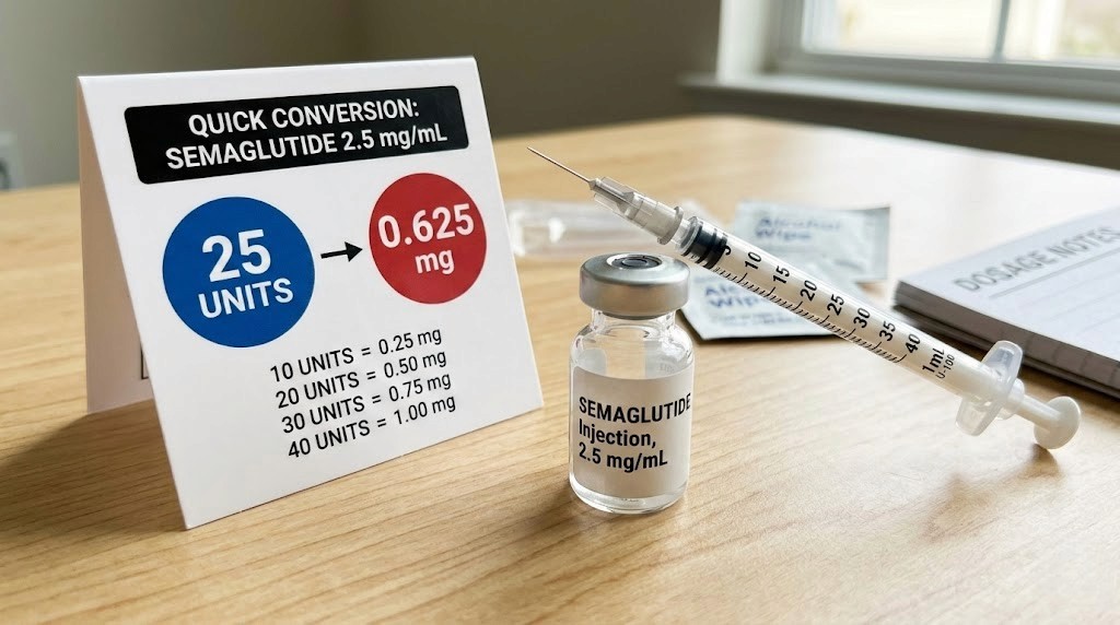 25 units of semaglutide is how many mg