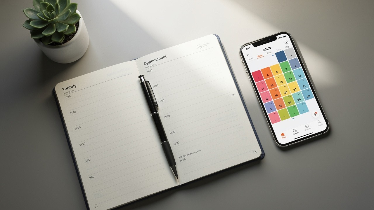 Organized calendar showing scheduled follow-up meetings