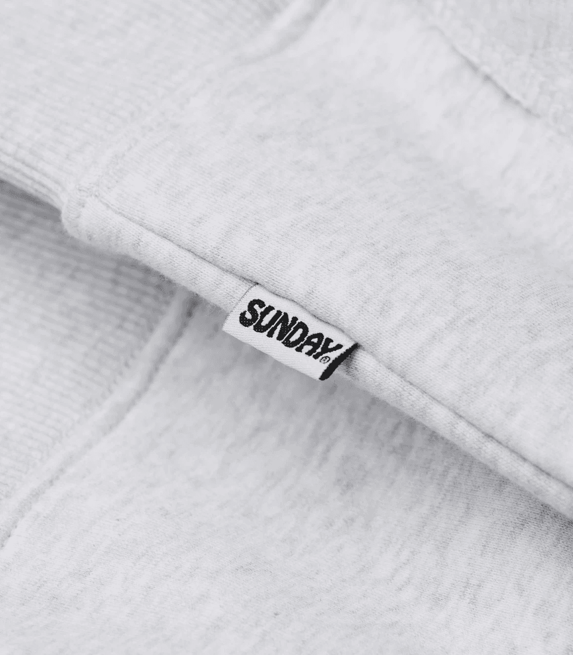Closeup of Sunday Superior hoodie materials and details