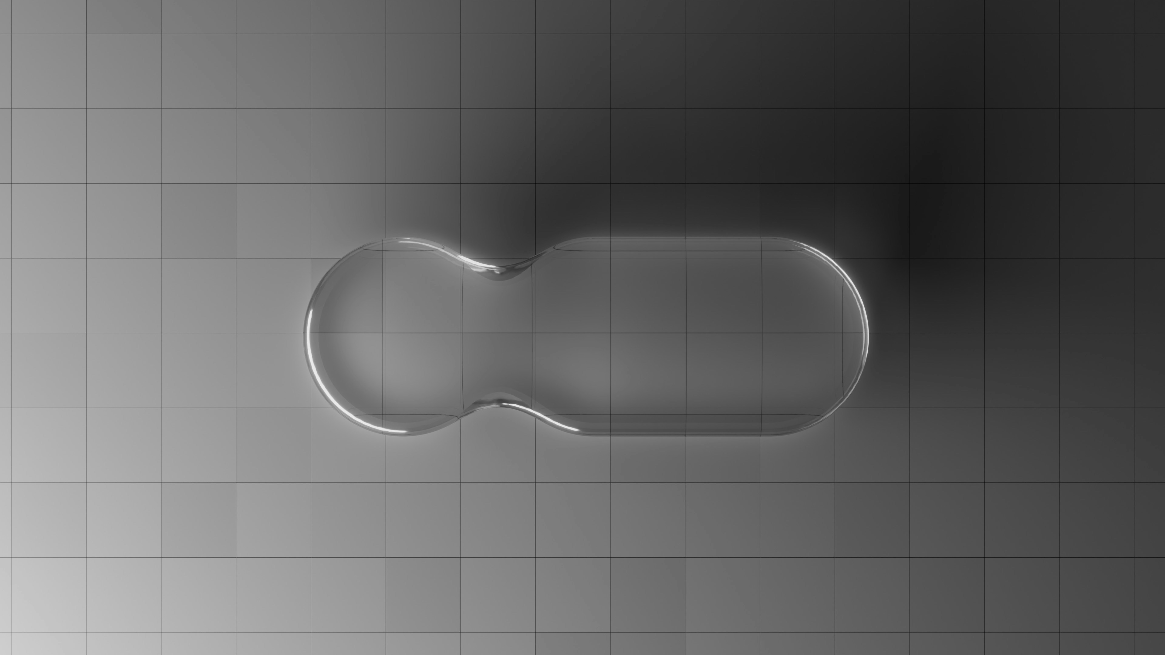 A drop of liquid on a gridded surface.