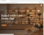 Base44-built bakery website live on a livemy.site URL after migration