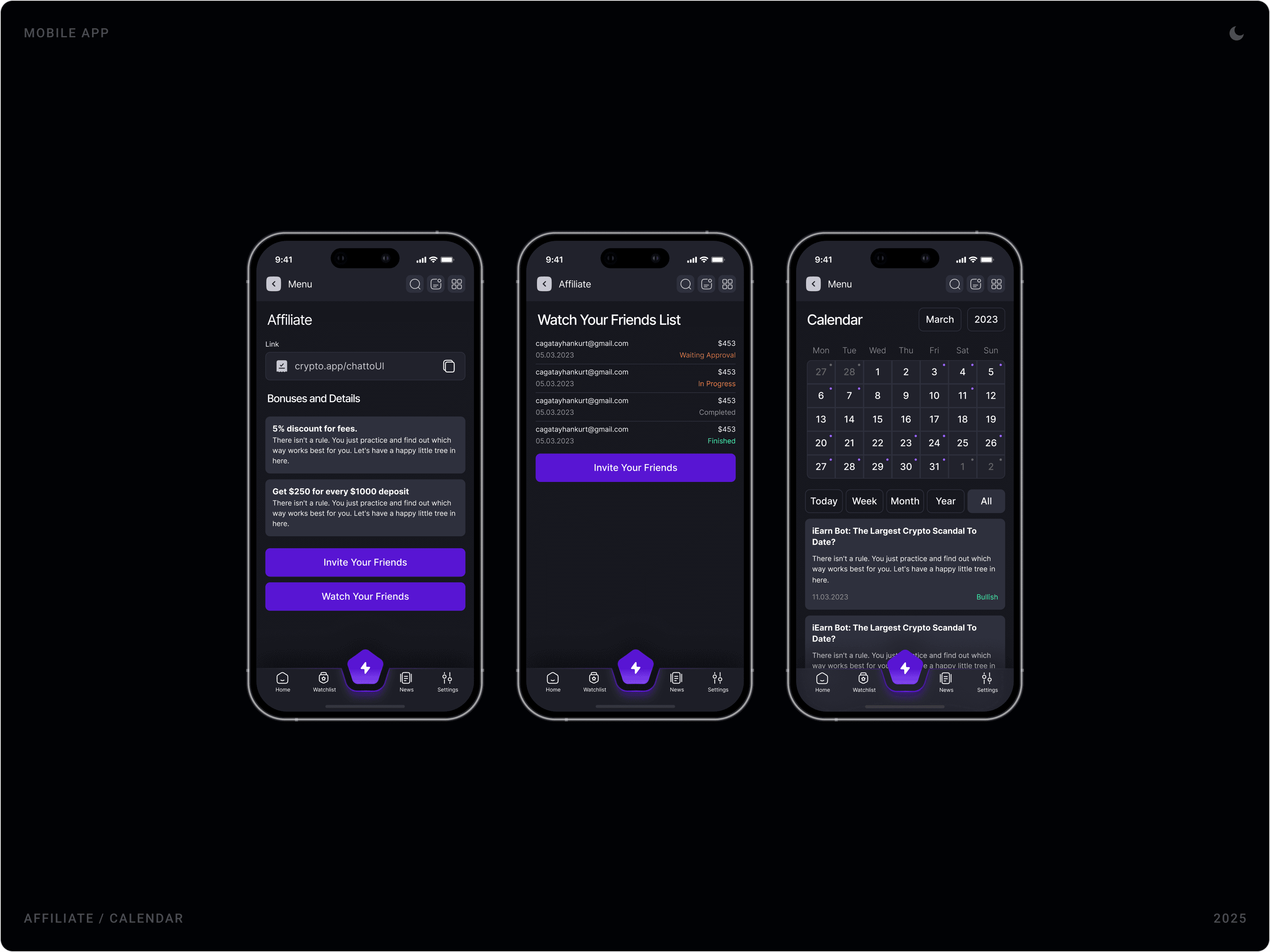 Professional Referral & Affiliate Panel Design