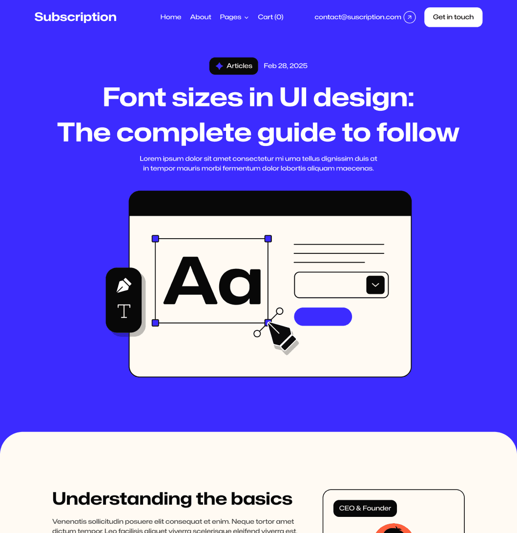 Subscription X - Blog Post Page - Design Subscription Agency Framer Template