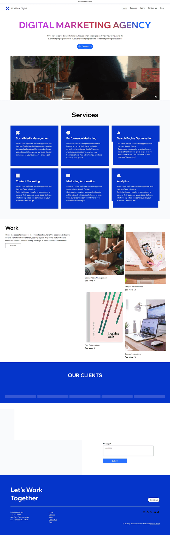 Digital marketing website