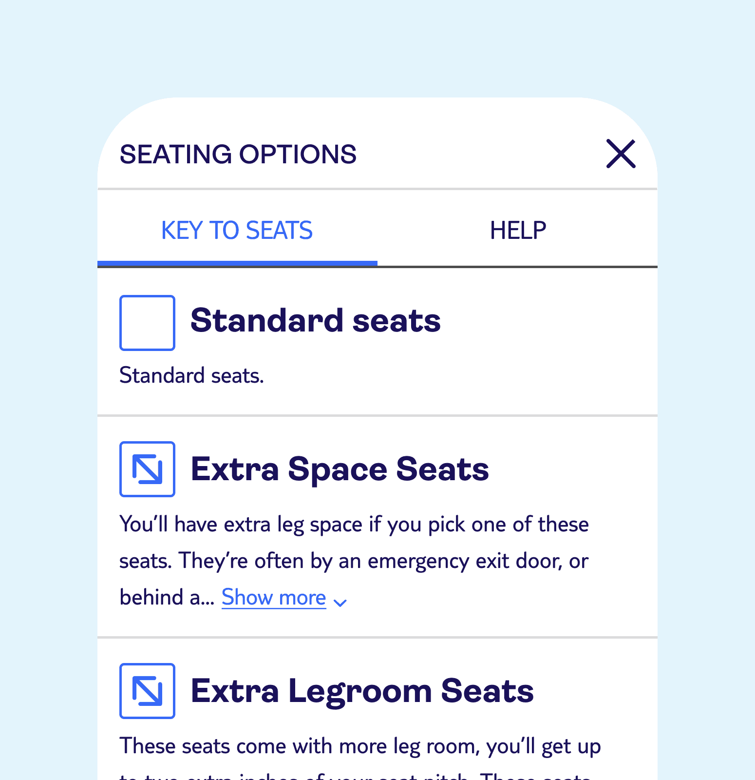 Example of the seating key being opened.