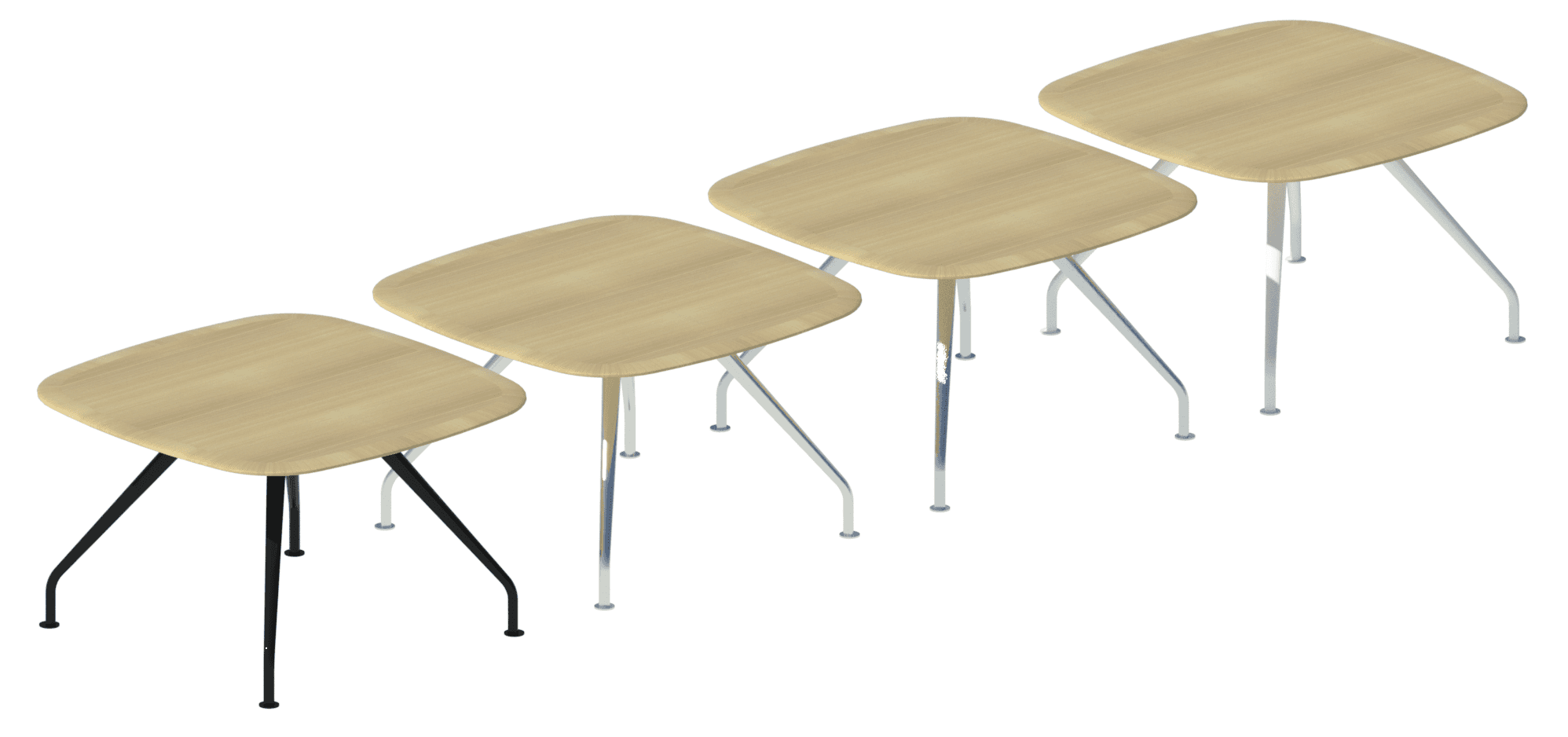 All Graph tables come in four different frame materials - black, chrome, matte chrome and white.