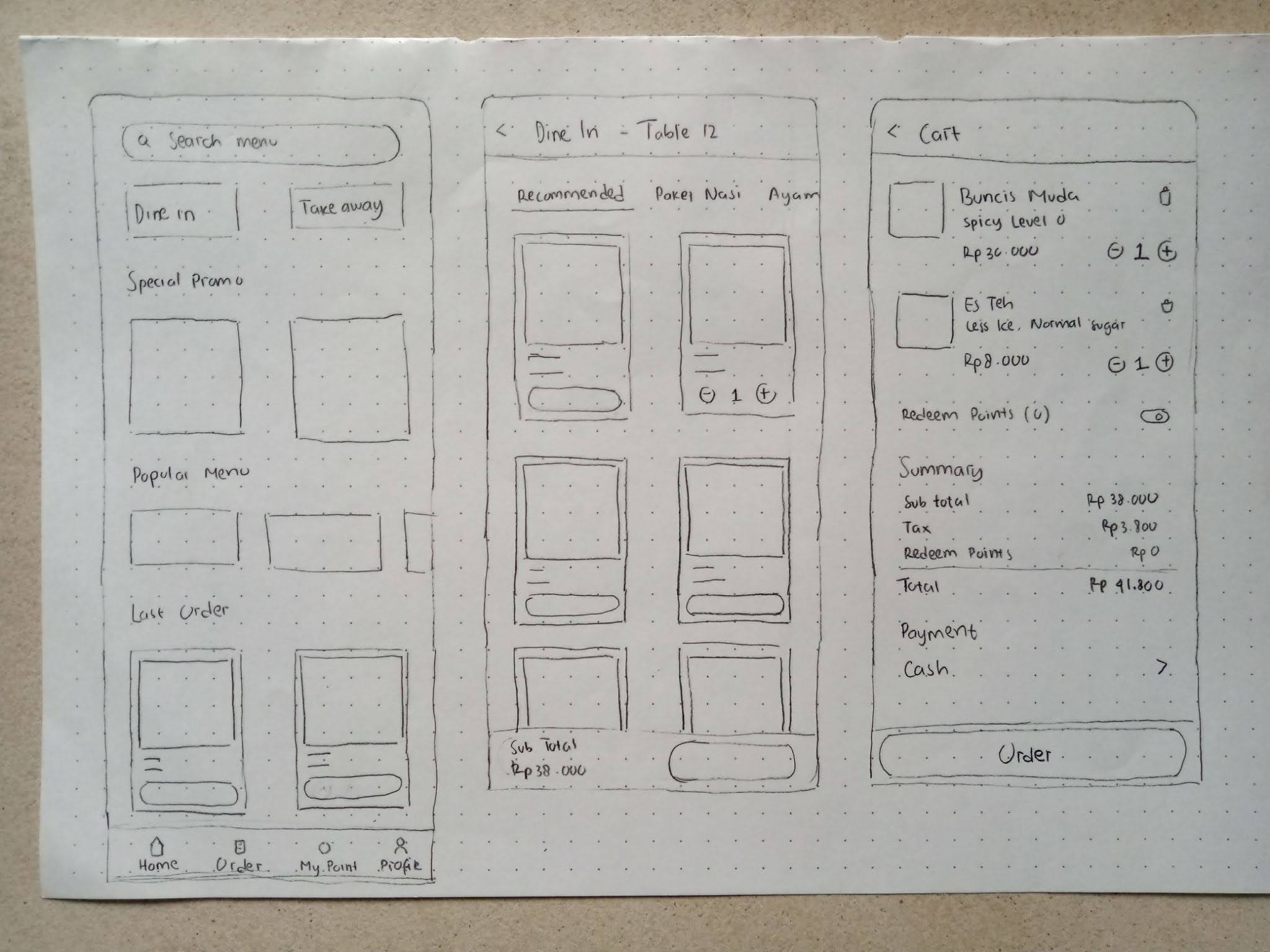 Pen and papers for wireframe