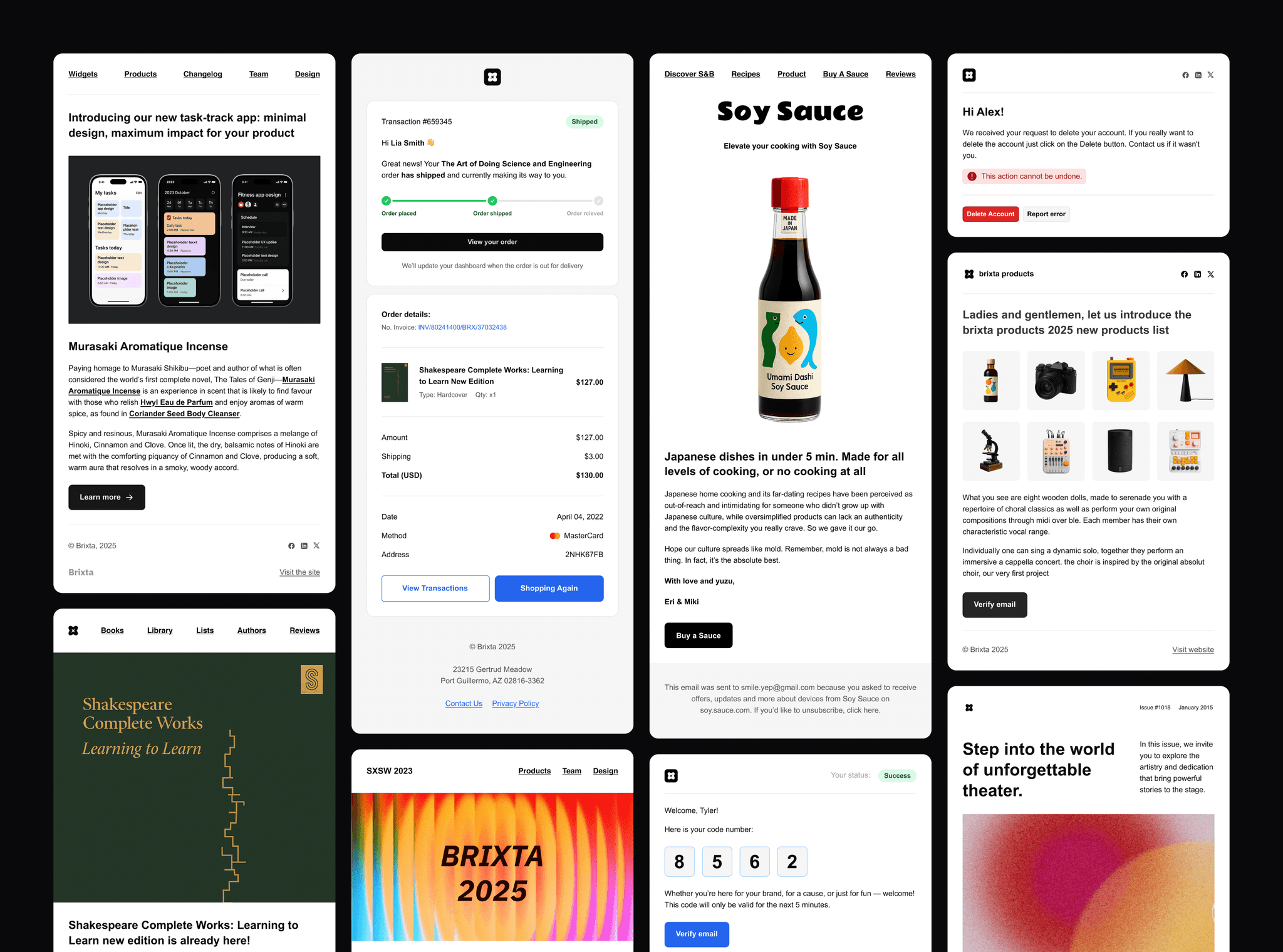 brixta templates demonstration