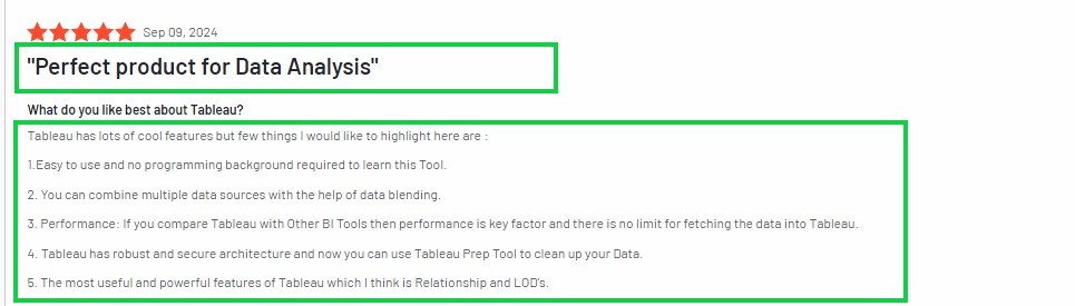 Tableau’s User Reviews