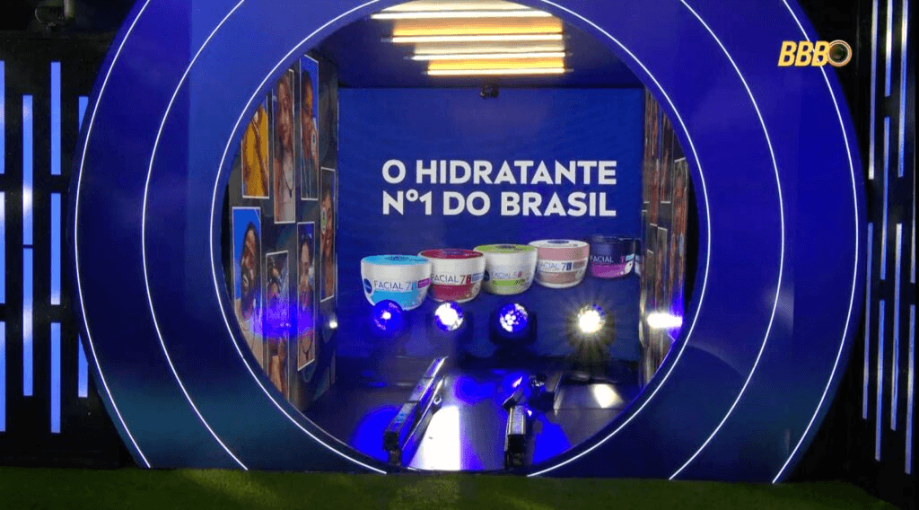 Foto da marca Nivea no BBB, sendo o hidratante nº 1 no Brasil