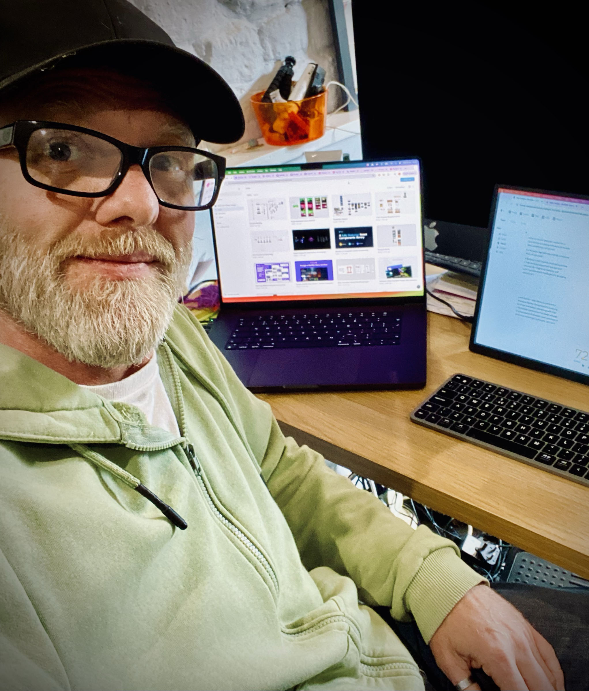 Computer on the table with coffee