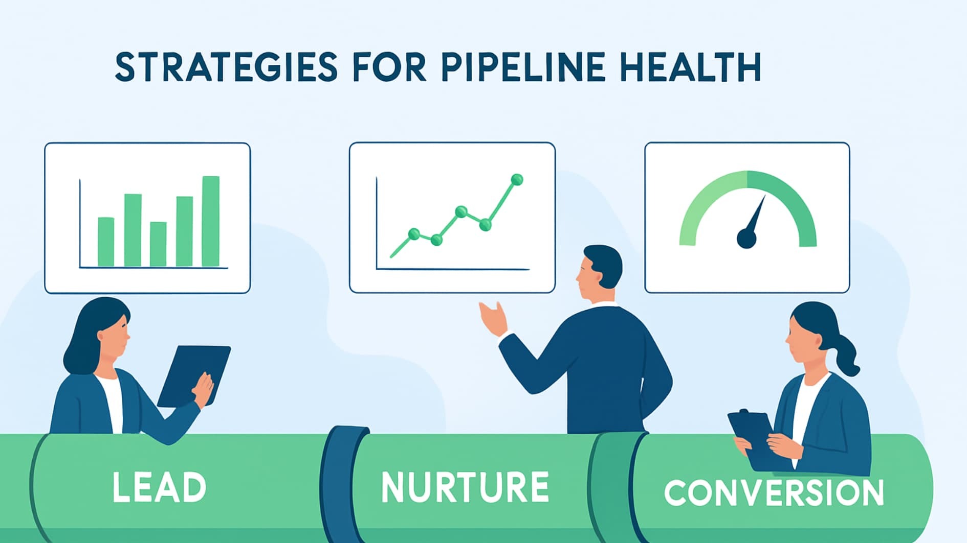 Strategies for maintaining a healthy sales pipeline, including lead generation, nurturing prospects, and driving conversions.
