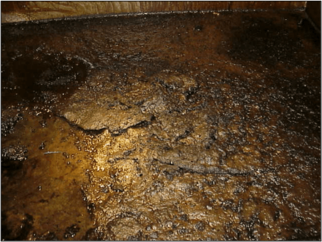 heavy varnish on an industrial plant equipment
