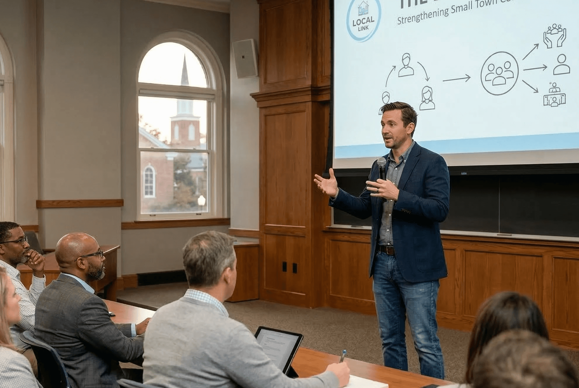 AI for business training session in a company conference room