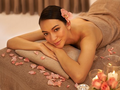 Spa treatment with petals