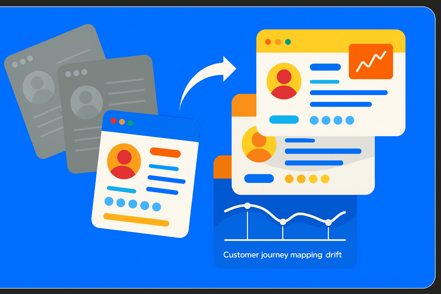 AI-driven persona model showing outdated vs updated user personas