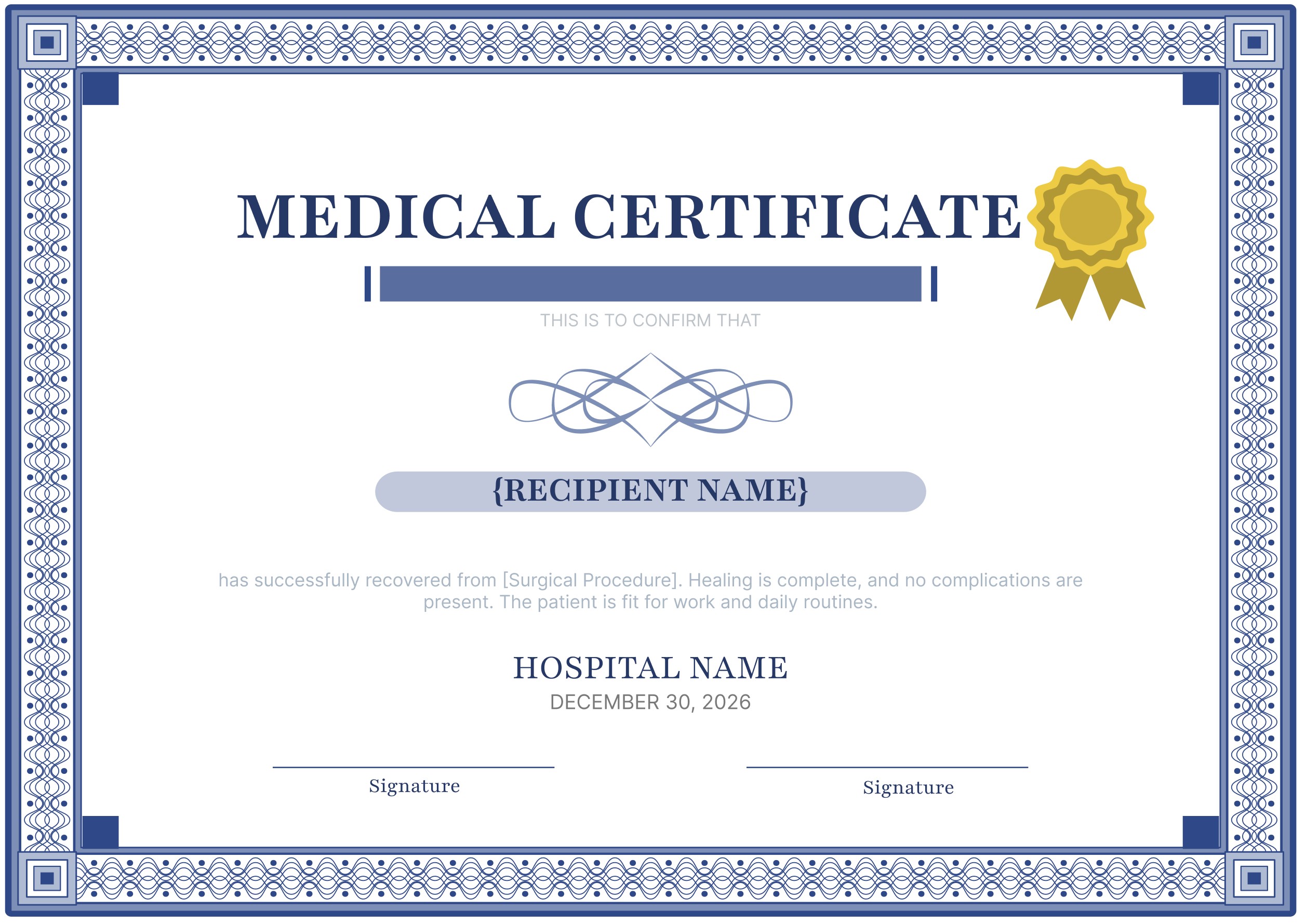 Wauld - Fresh and professional medical certificate template