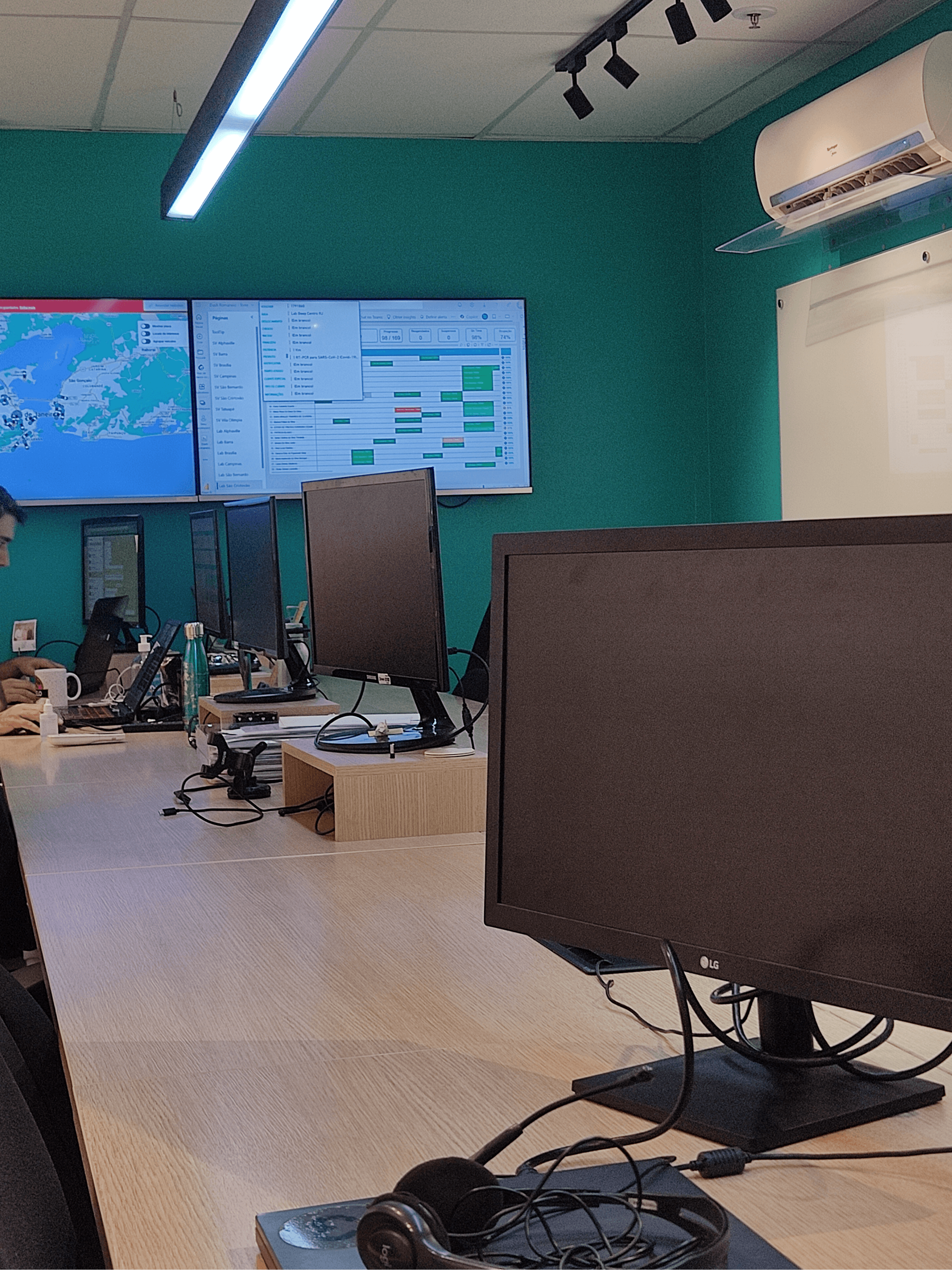 Grade de benchmarking listando empresas como samsung, apple, amazon, lg, google, wavio, square glow, bellman & symfon e sonic alert.