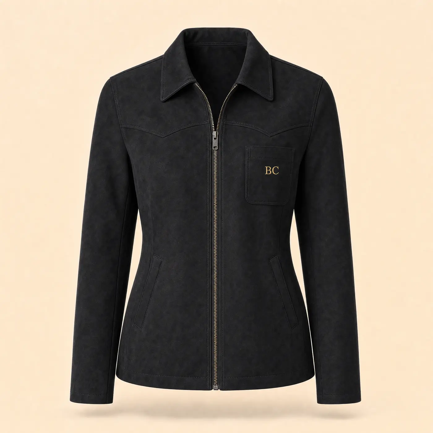 Women’s Black Faux-Suede BC Work Jacket
