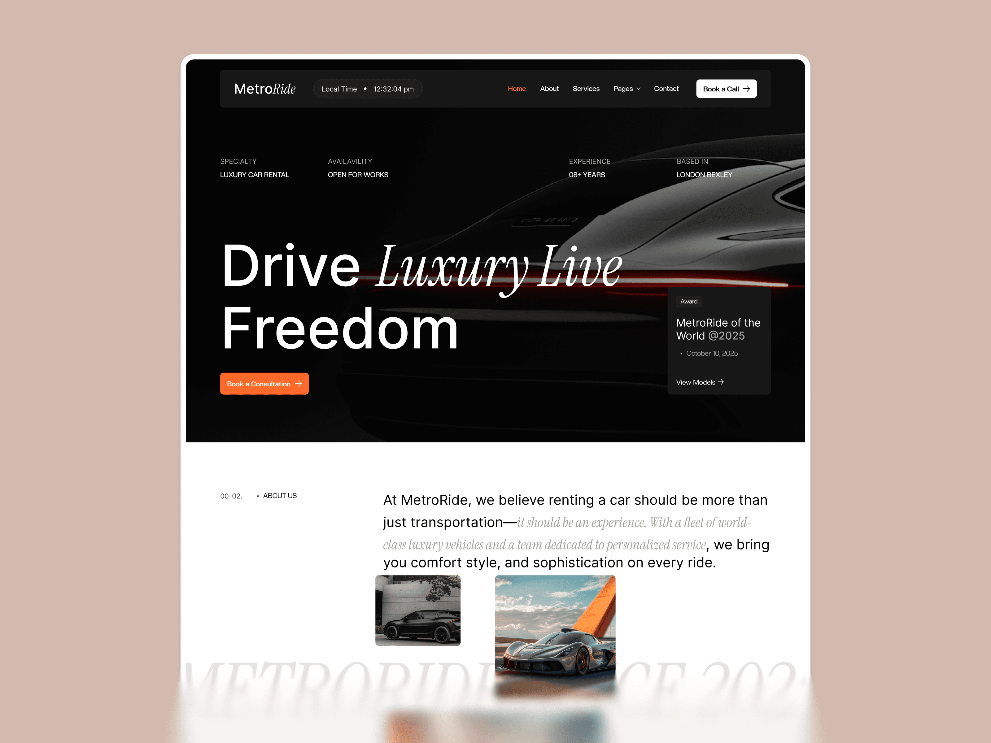 webflow car rental template