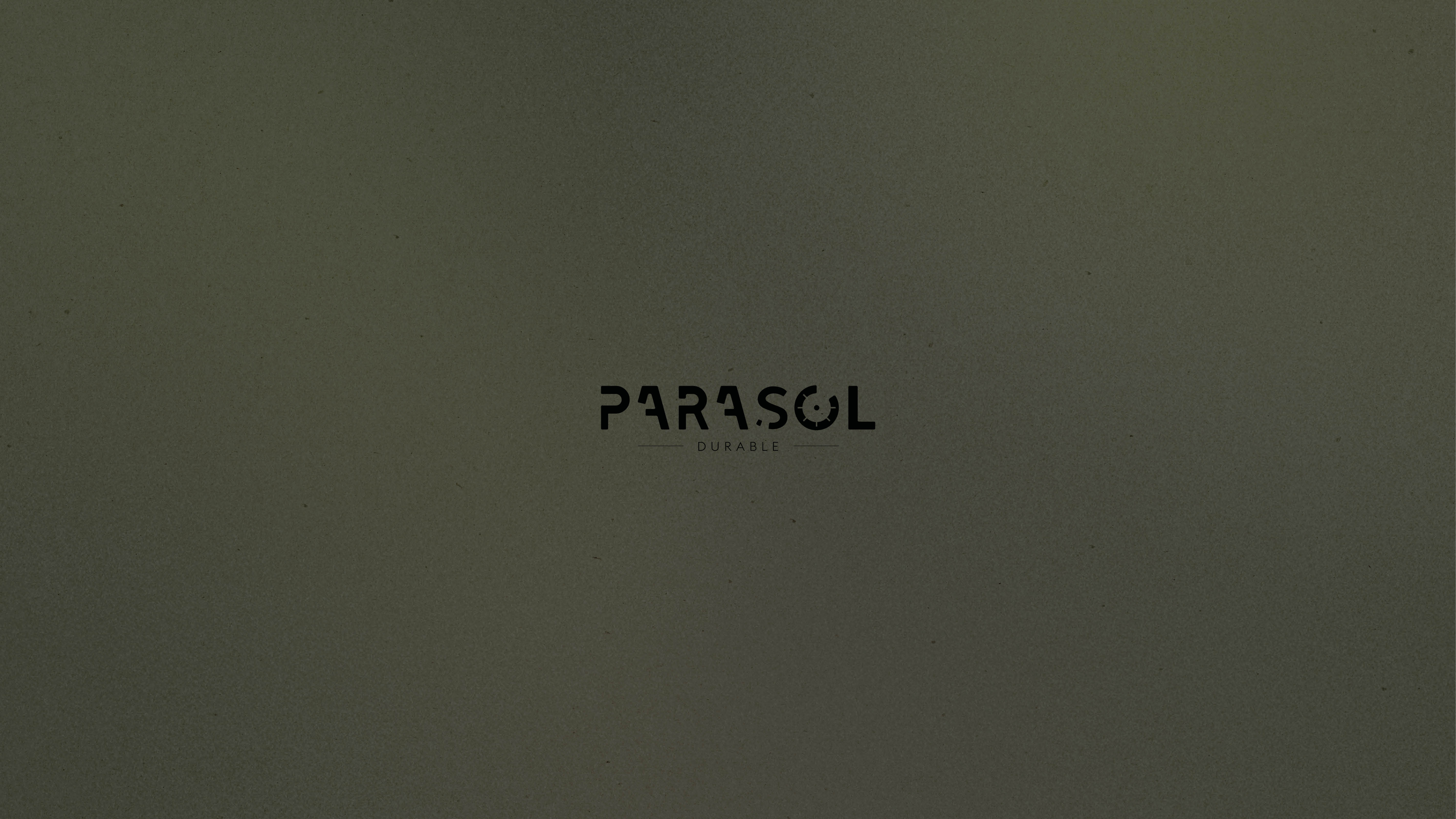Parasol brand identity – logo on olive green background