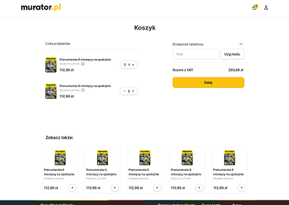 Cart - Main desktop view with product list and summary.