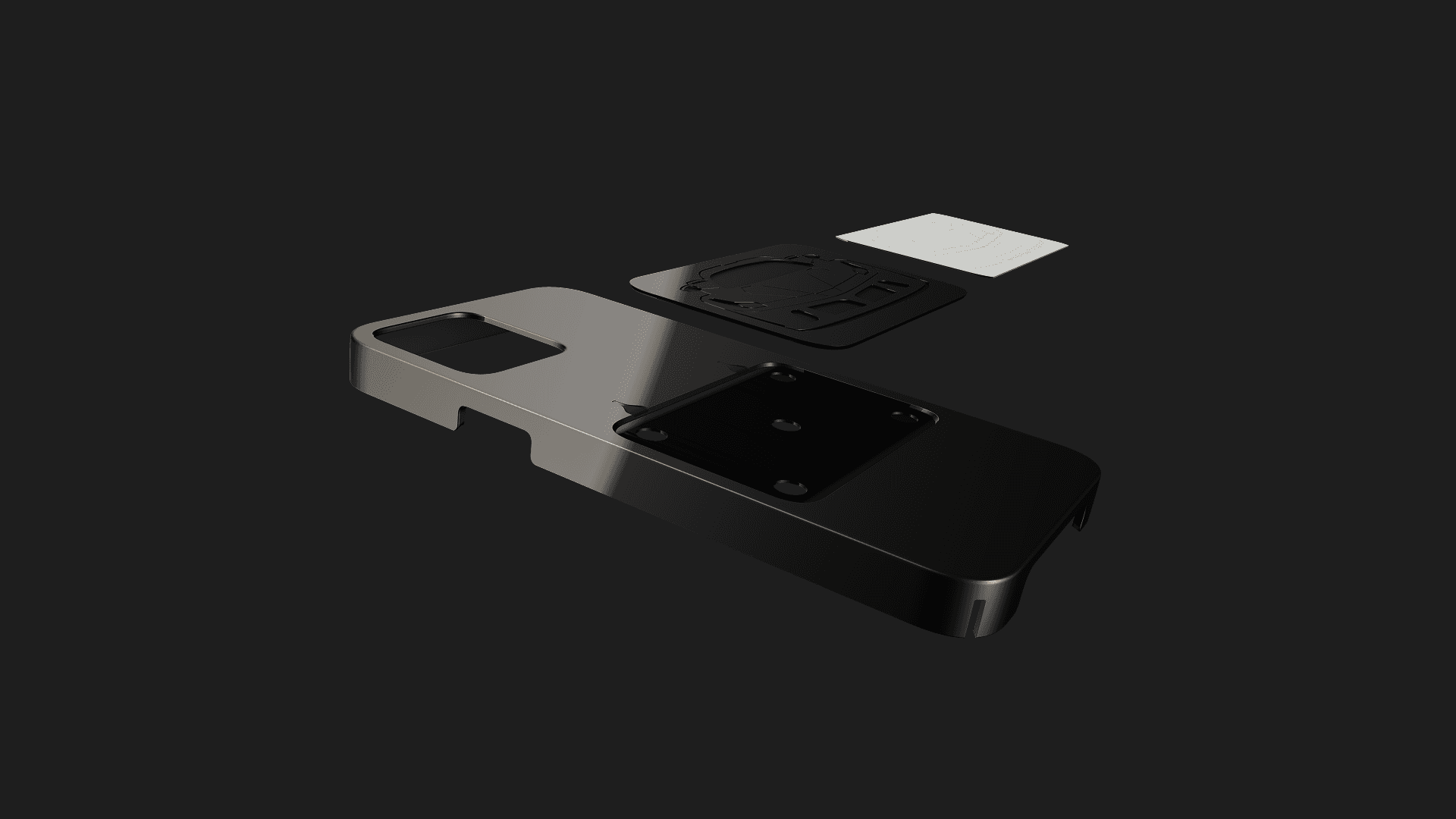 Exploded view of Iphone 12 case with LA FERRARI design designed and 3D printed by theCraftiqs | A Design Studio