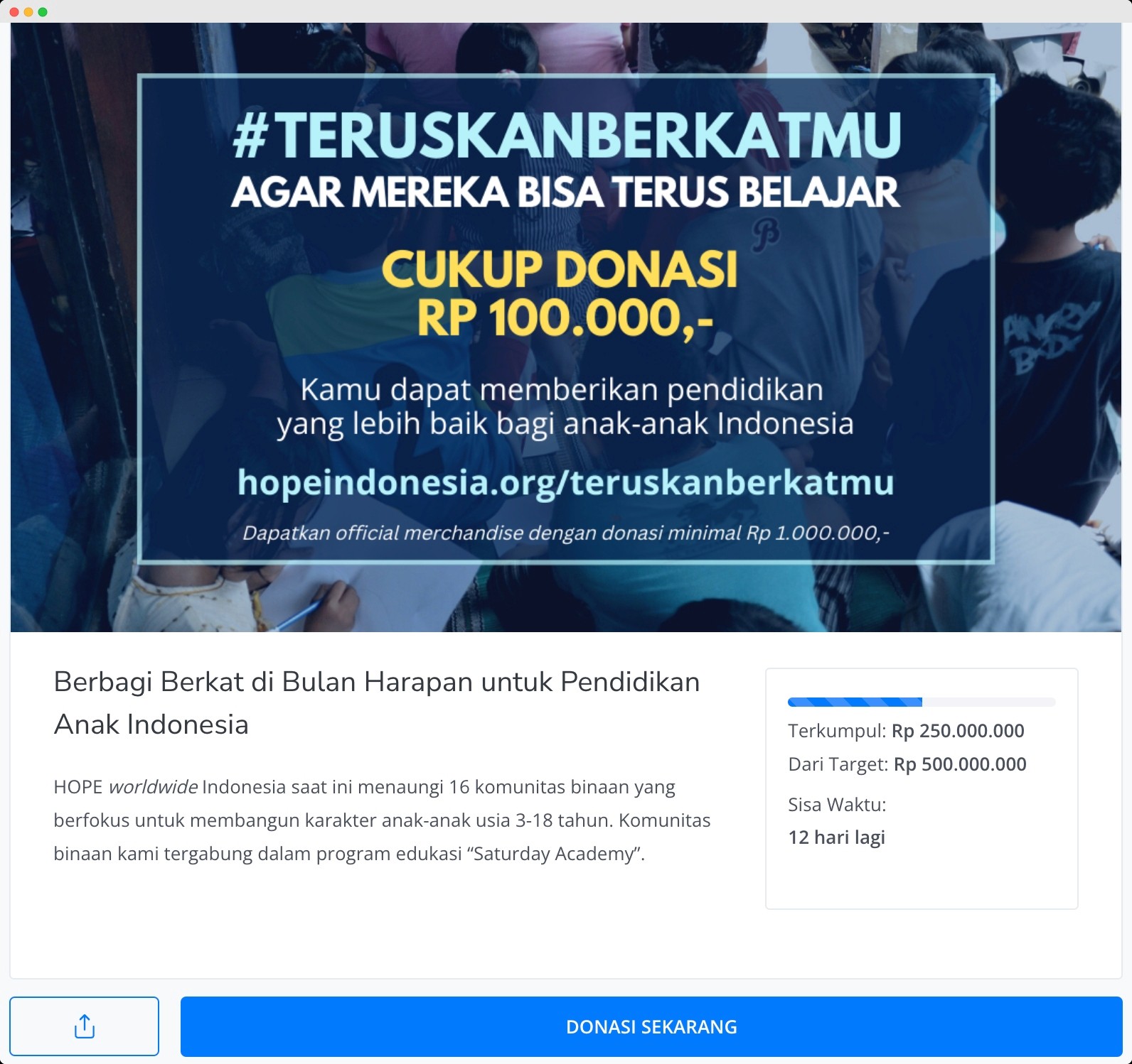 kelola kampanye donasi online