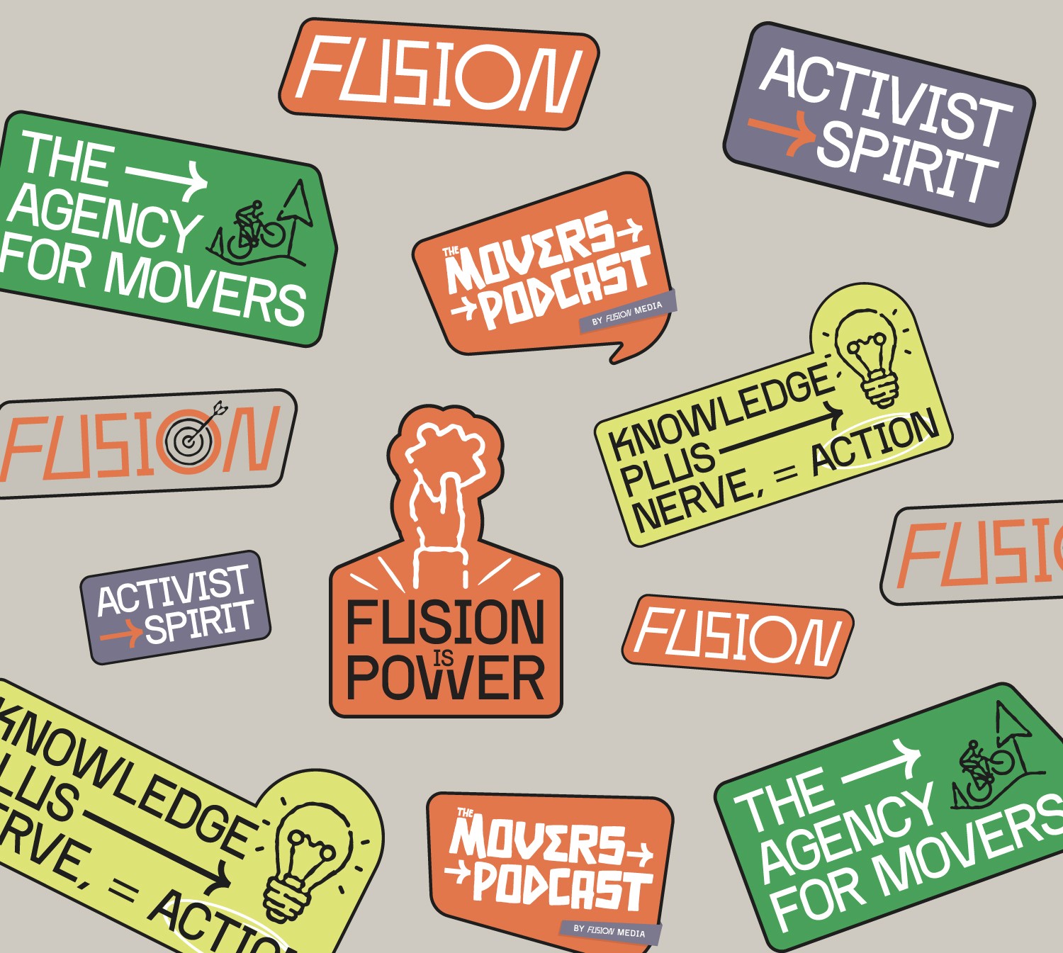 Media and podcast sticker pack Fusion Media