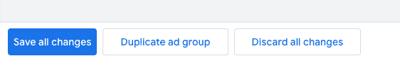 Saving the changes made to a YouTube ad group