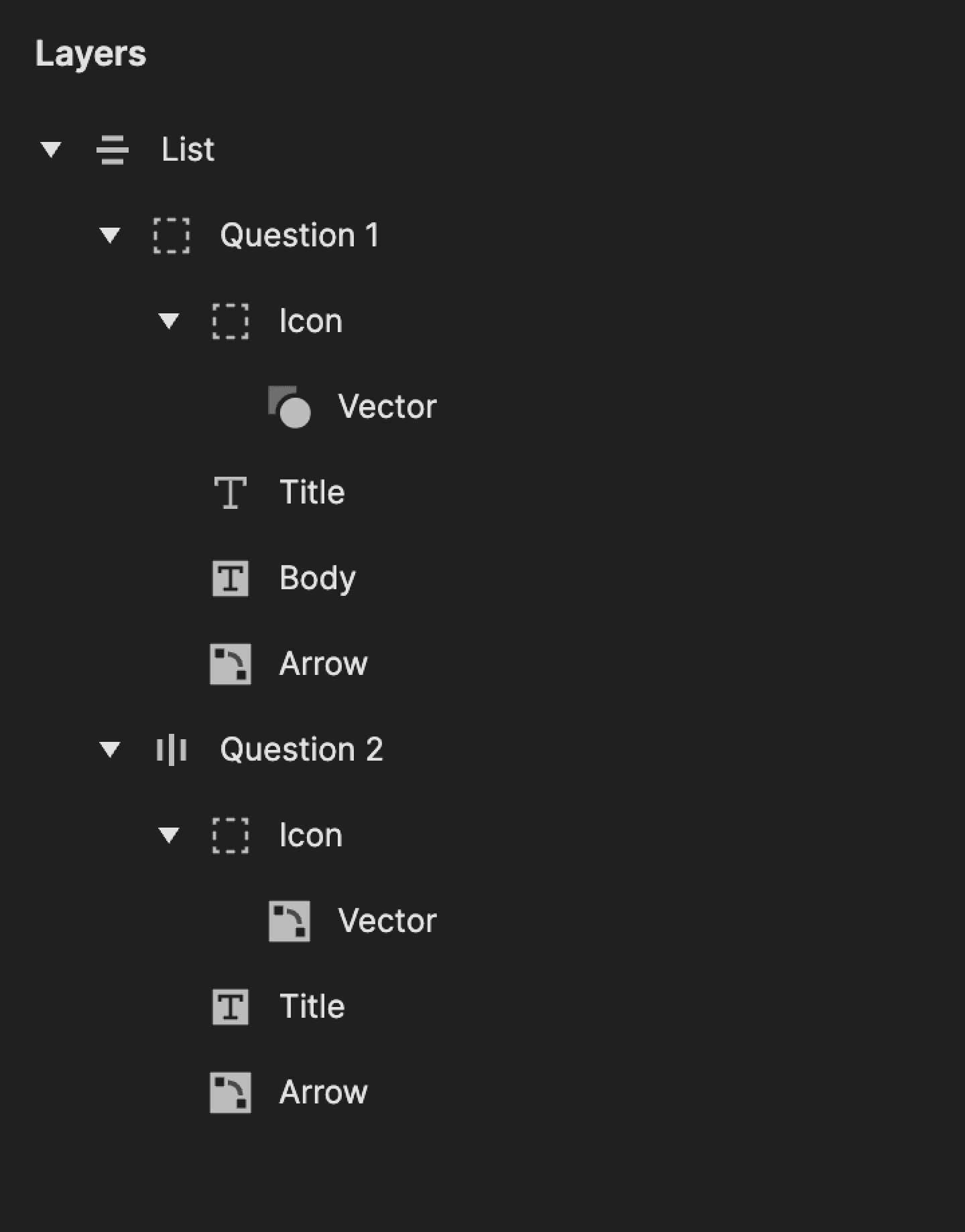 This is a screenshot of layers in ProtoPie.