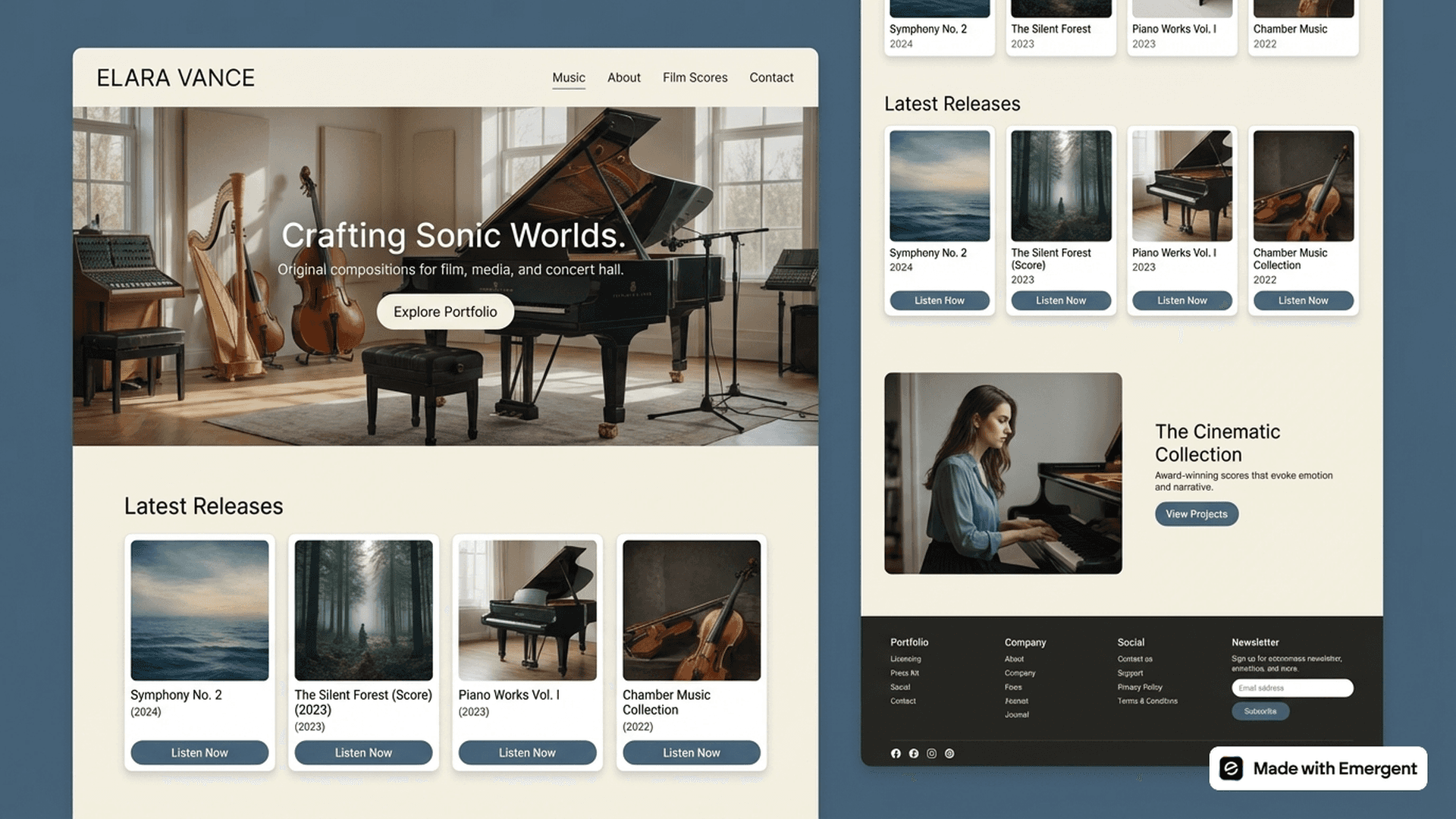 Composer Website Made with Emergent