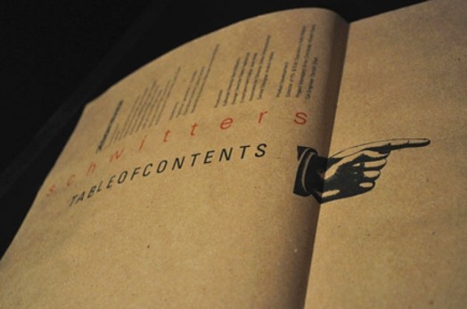 schwitters magazine table of contents
