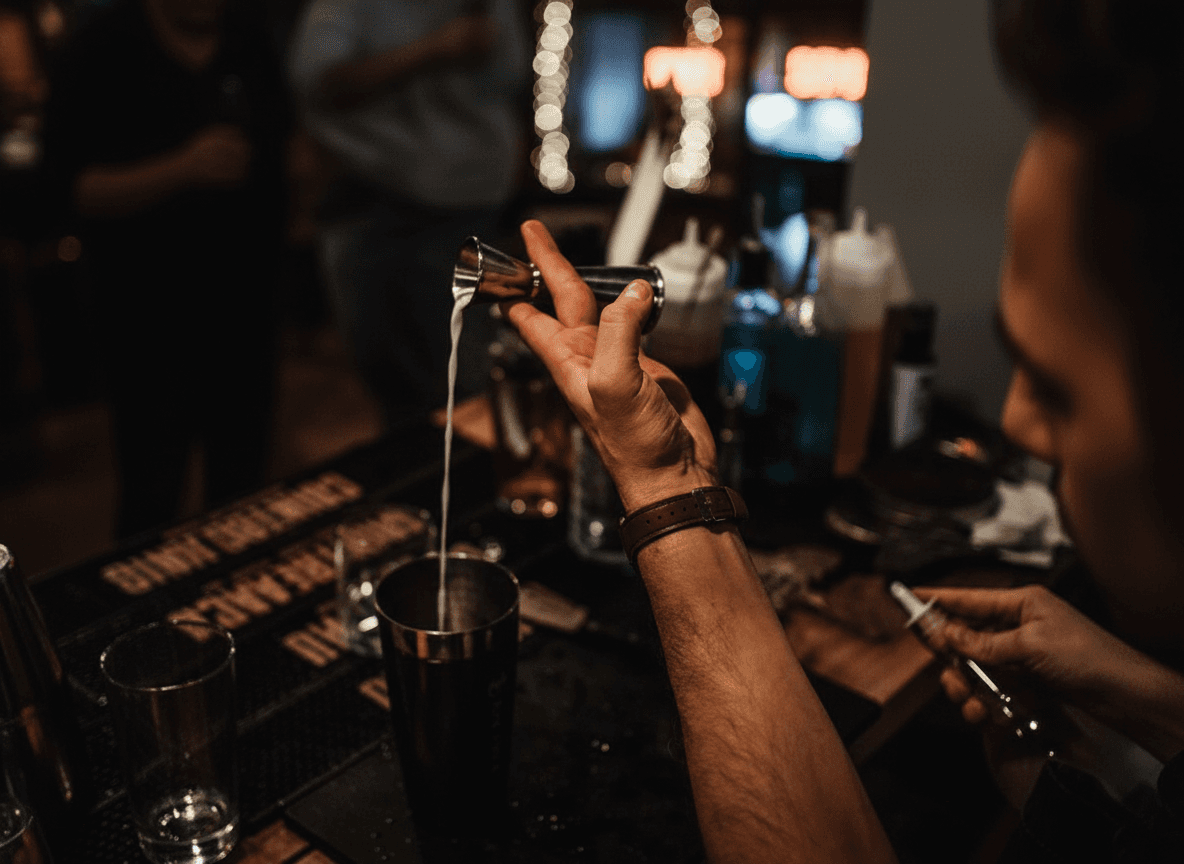 Barman rempli un shaker