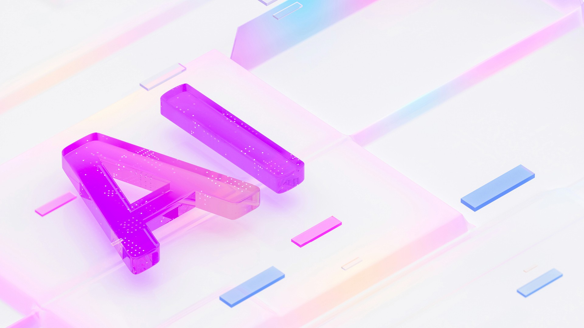 TitleFuturistic 3D AI (artificial intelligence) glass Icon in Gradient Colors