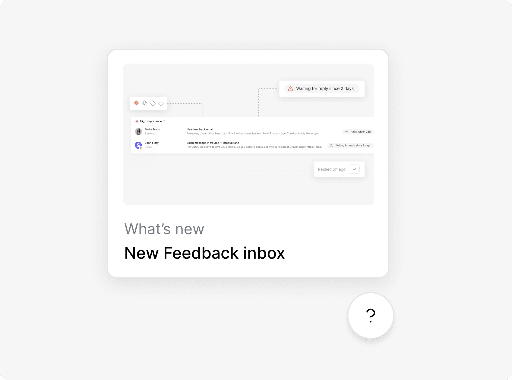 support widget changelog in app notifications productlane